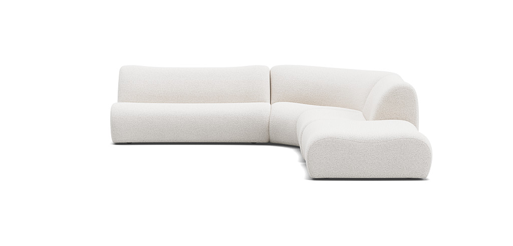 1977 Sectional Curved Corner Sofa with Ottoman